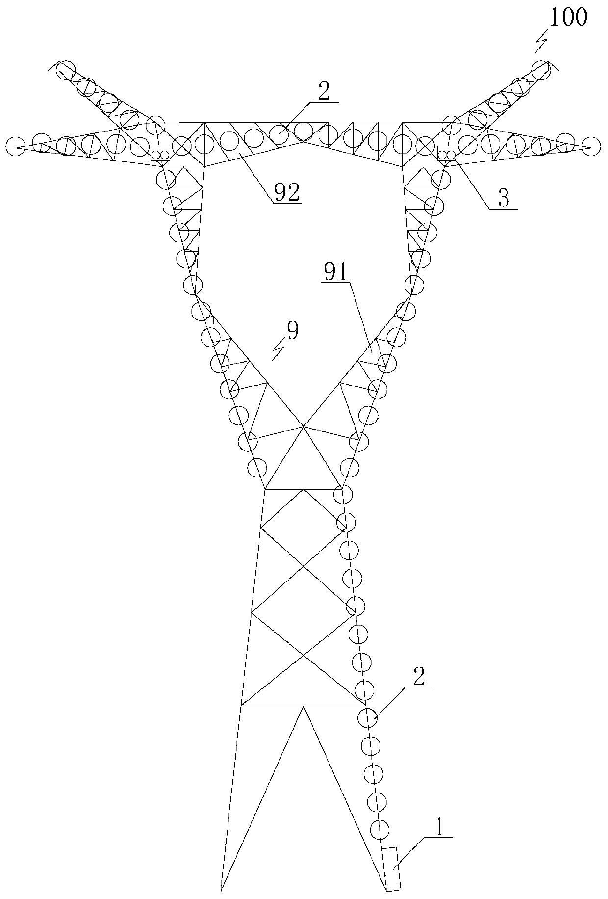 Anti-falling protecting system and anti-falling protecting method for tower climbing operation of electric transmission line