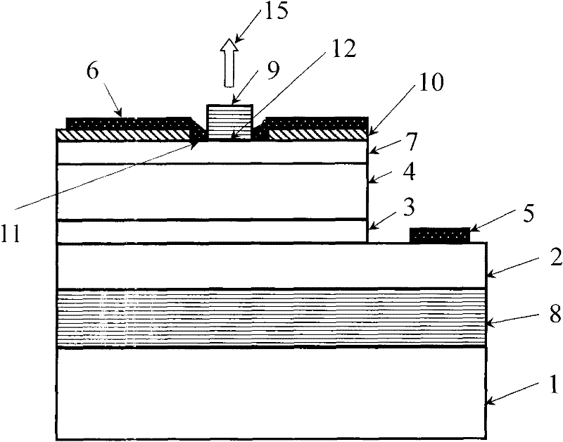N-type ZnO and p-type GaN combined ZnO-base vertical cavity surface emitting laser and manufacturing method thereof