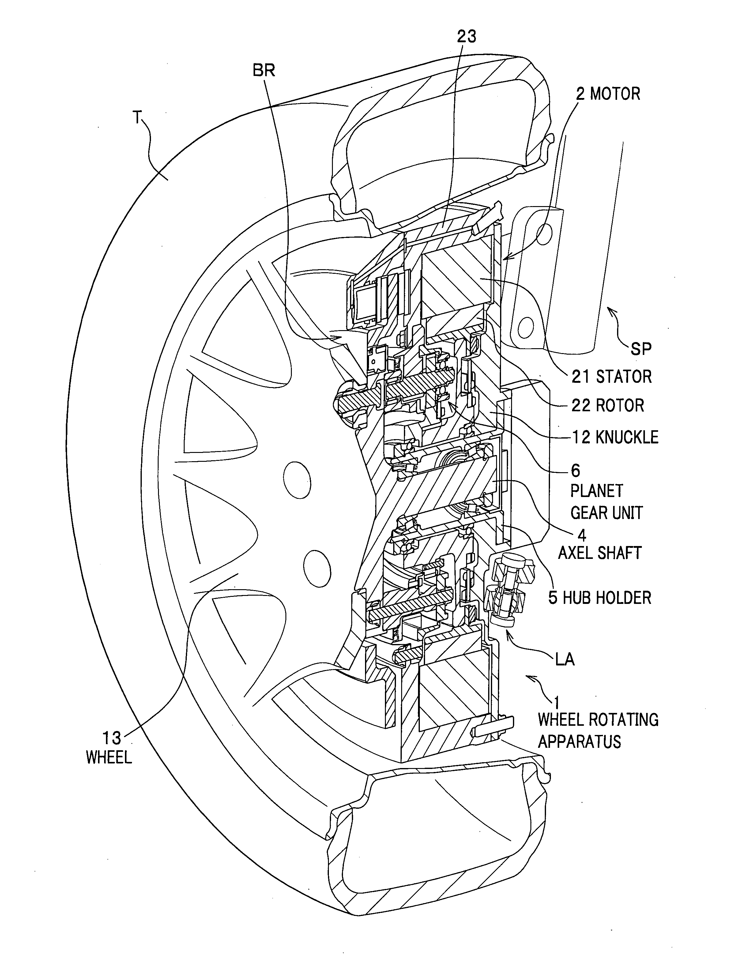 Wheel rotating apparatus and in-wheel motor vehicle