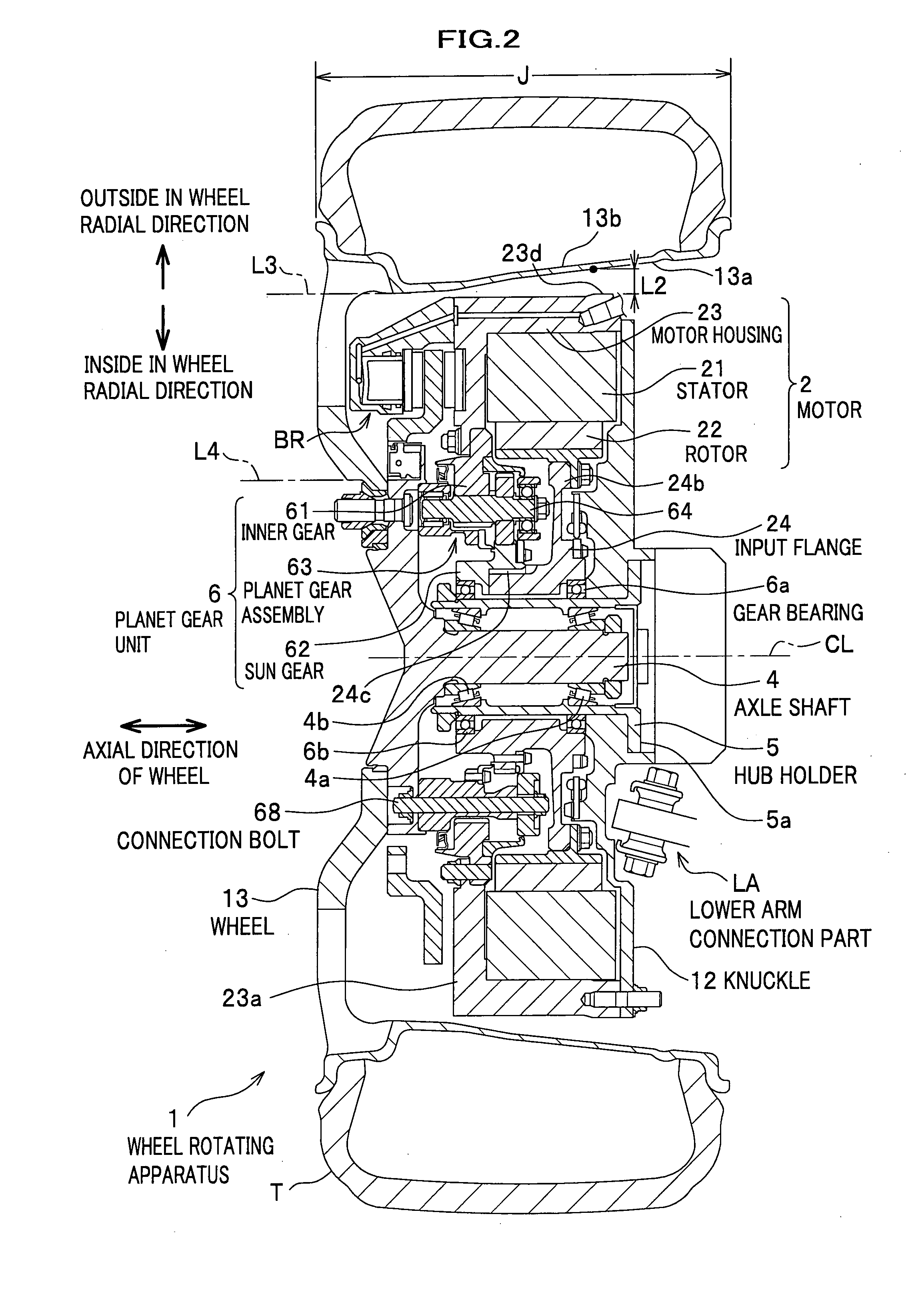 Wheel rotating apparatus and in-wheel motor vehicle