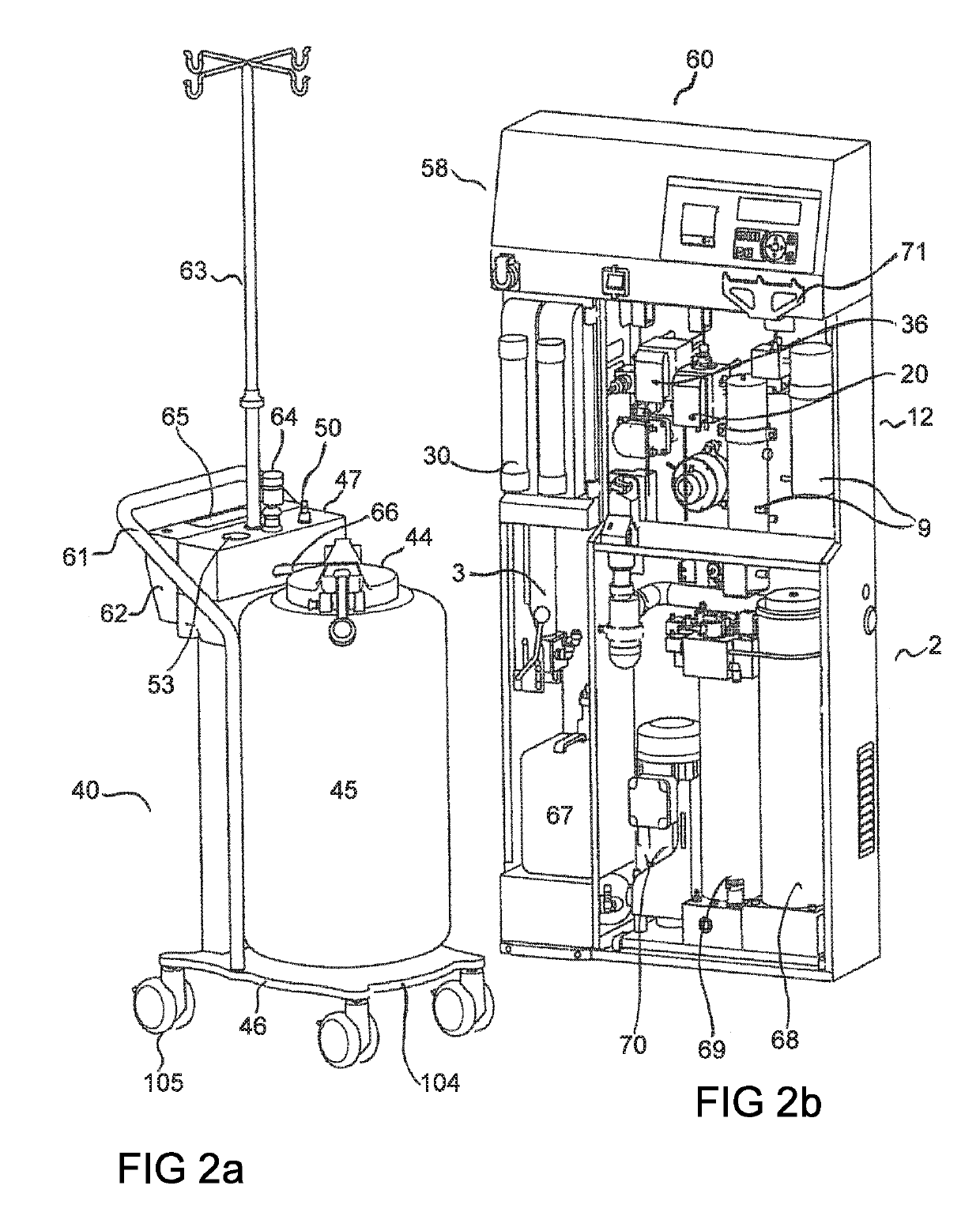 Mixing unit for flushing solutions