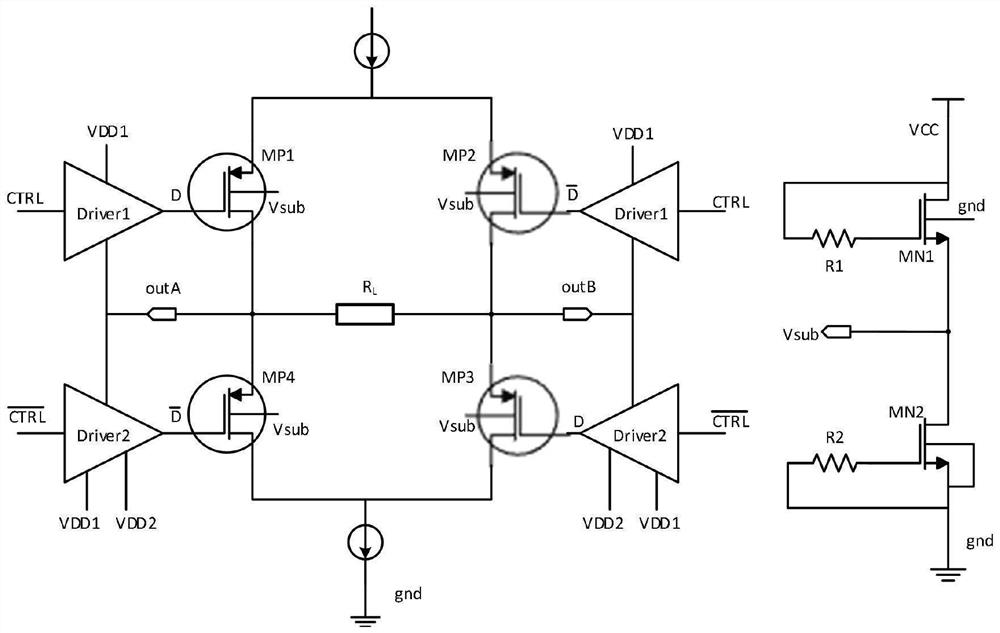 M-LVDS drive circuit for preventing bus electric leakage