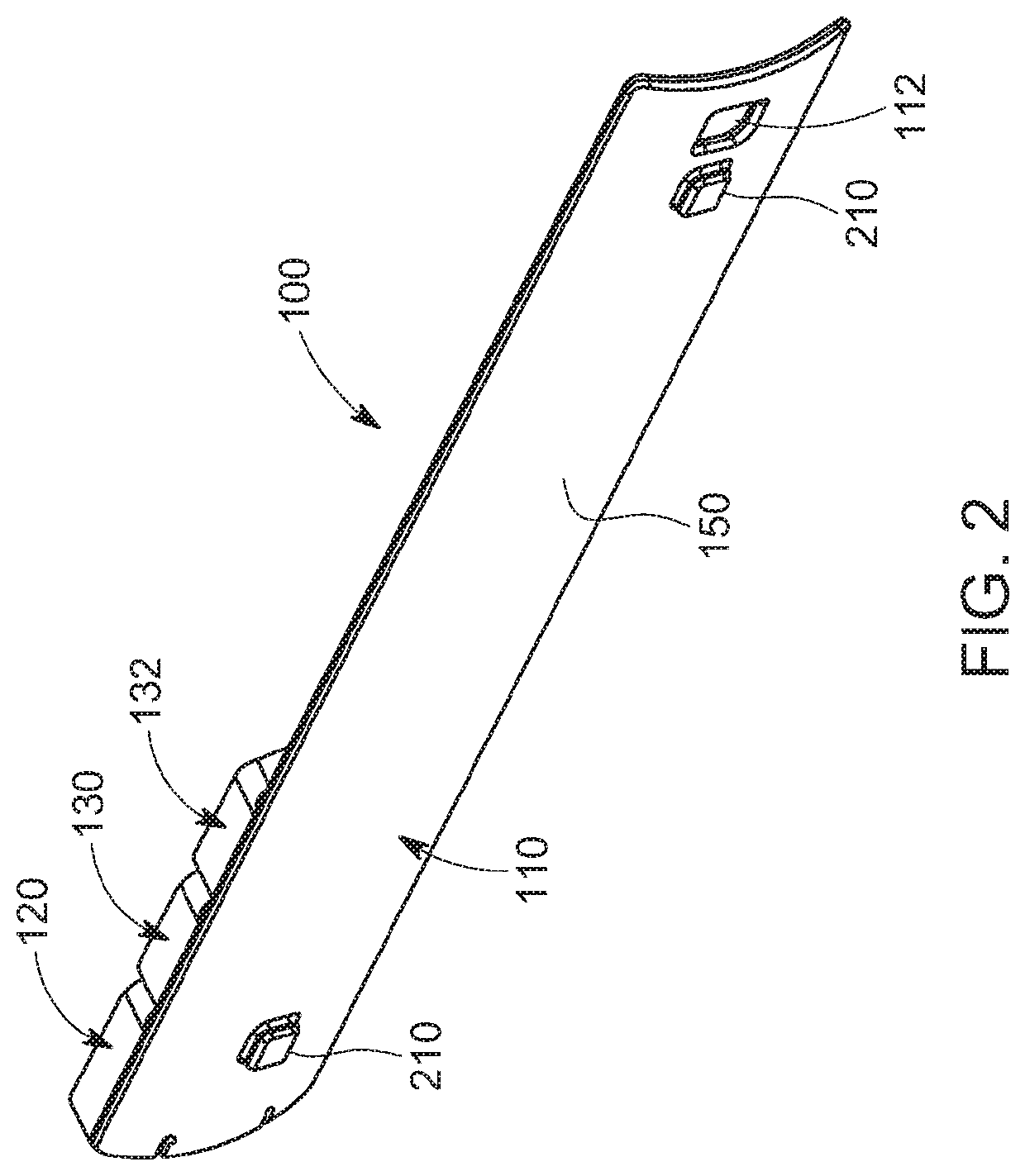 Flexible strip light with spring-loaded base