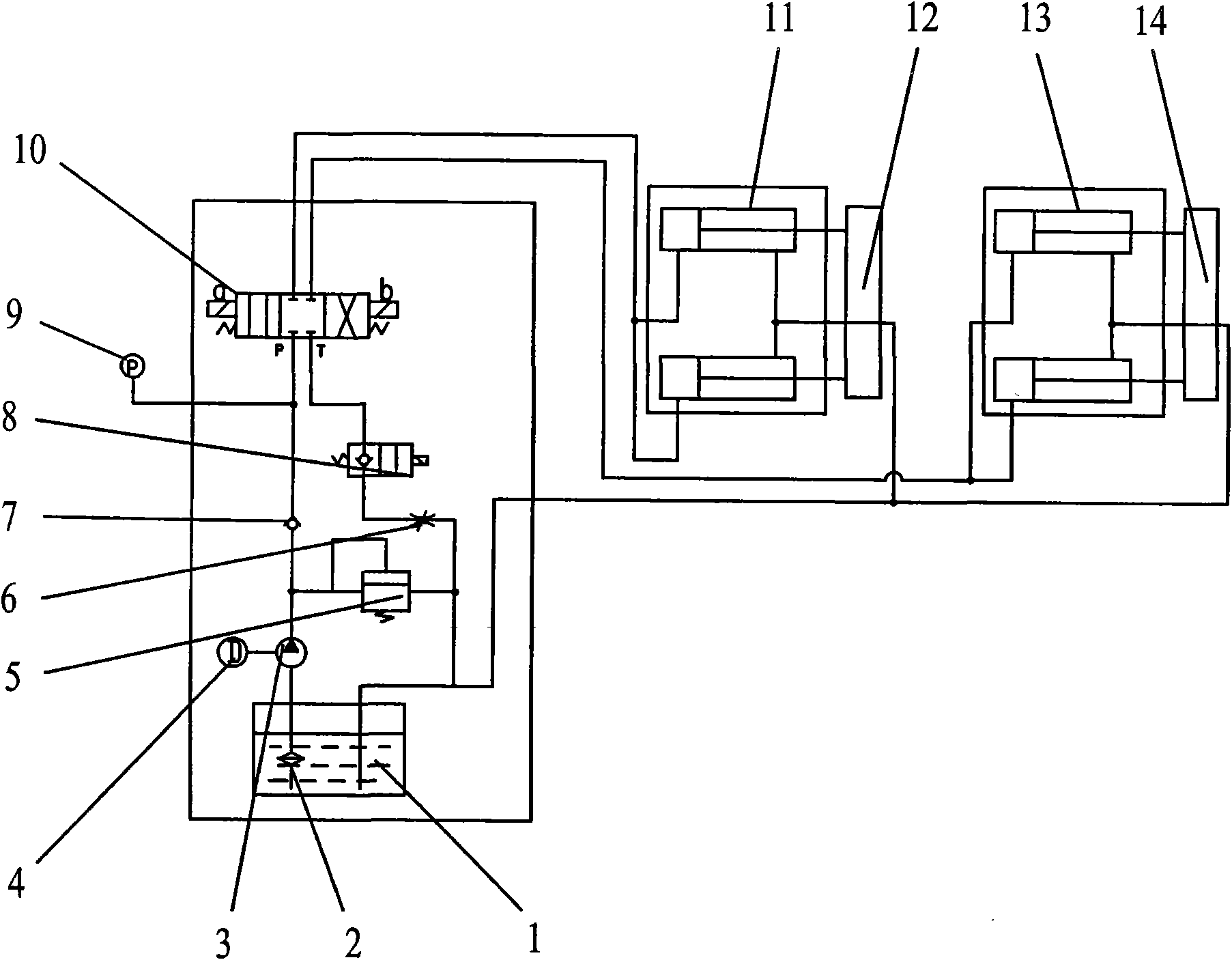 Hydraulic system of wing opening type box van