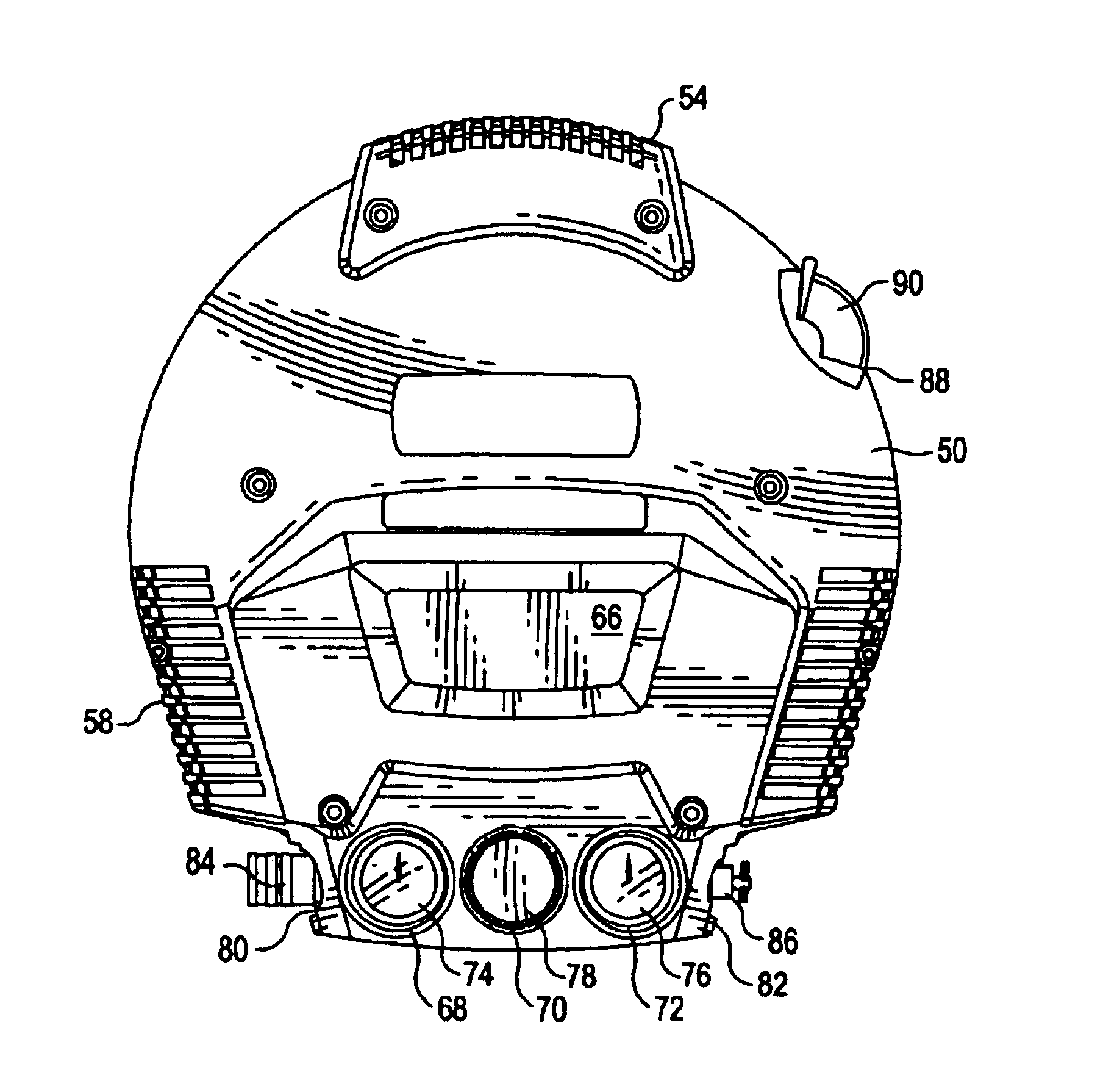 Air compressor mounted on a compressor tank