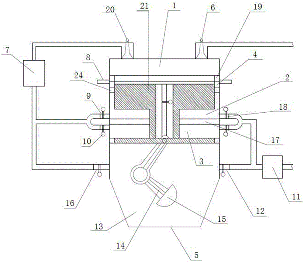 Five-cylinder integration compound engine cylinder