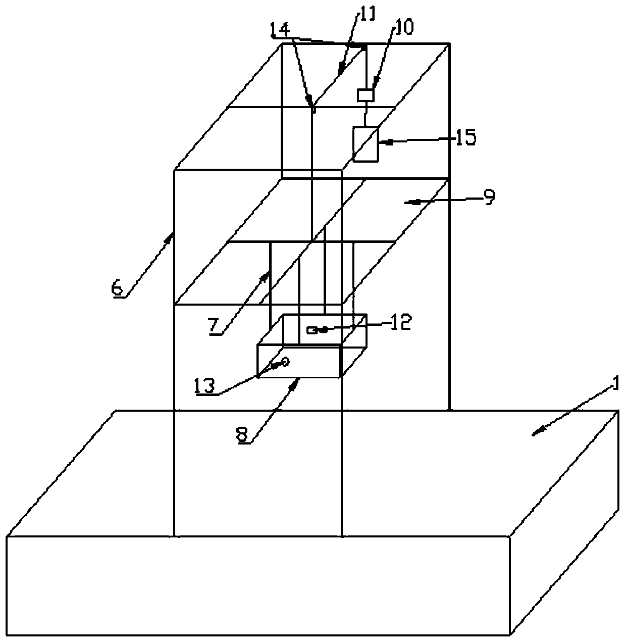 Model vertical water entry test device and test method