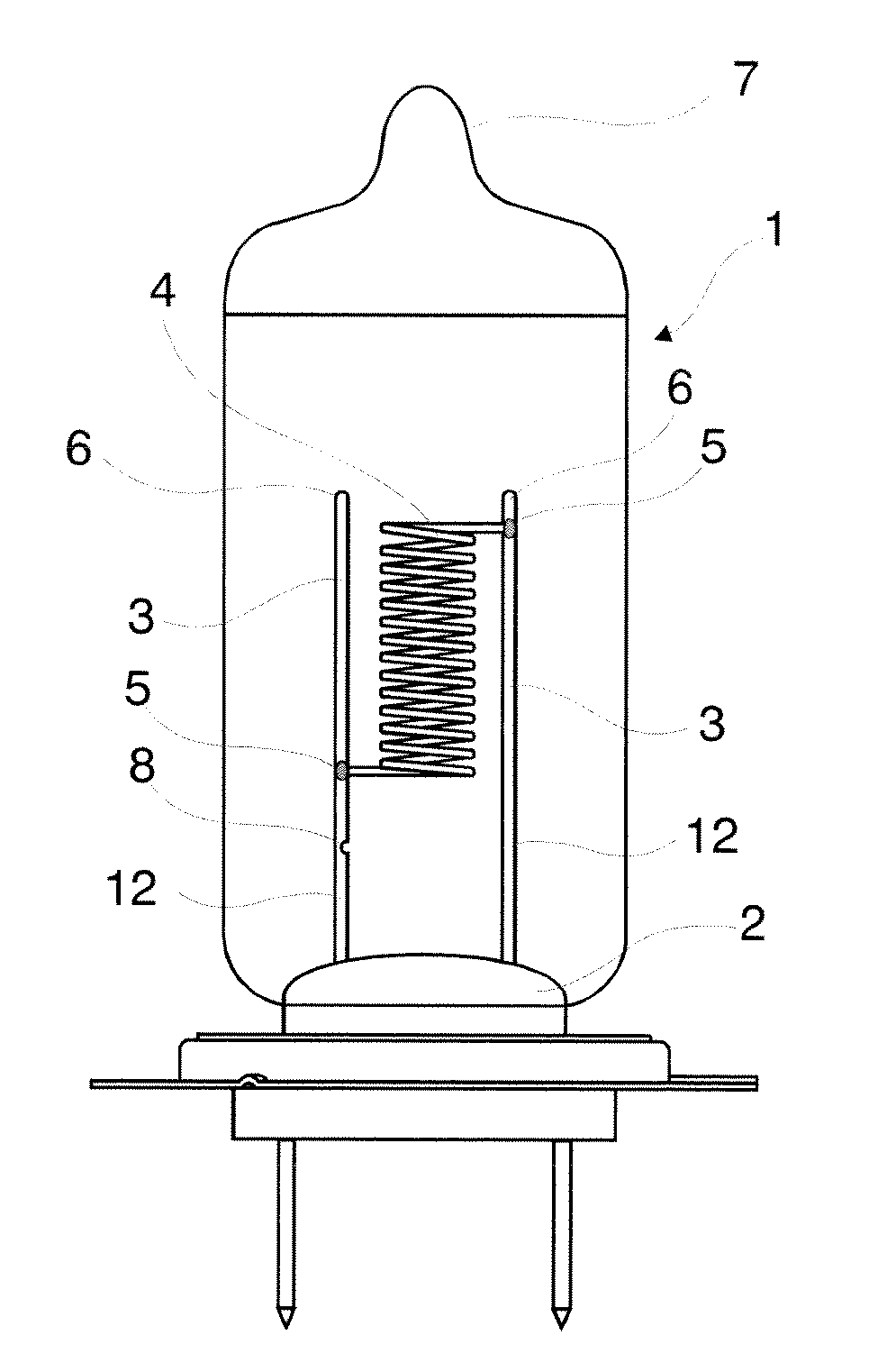 Vibration resistant electric incandescent lamp and method for reducing vibration