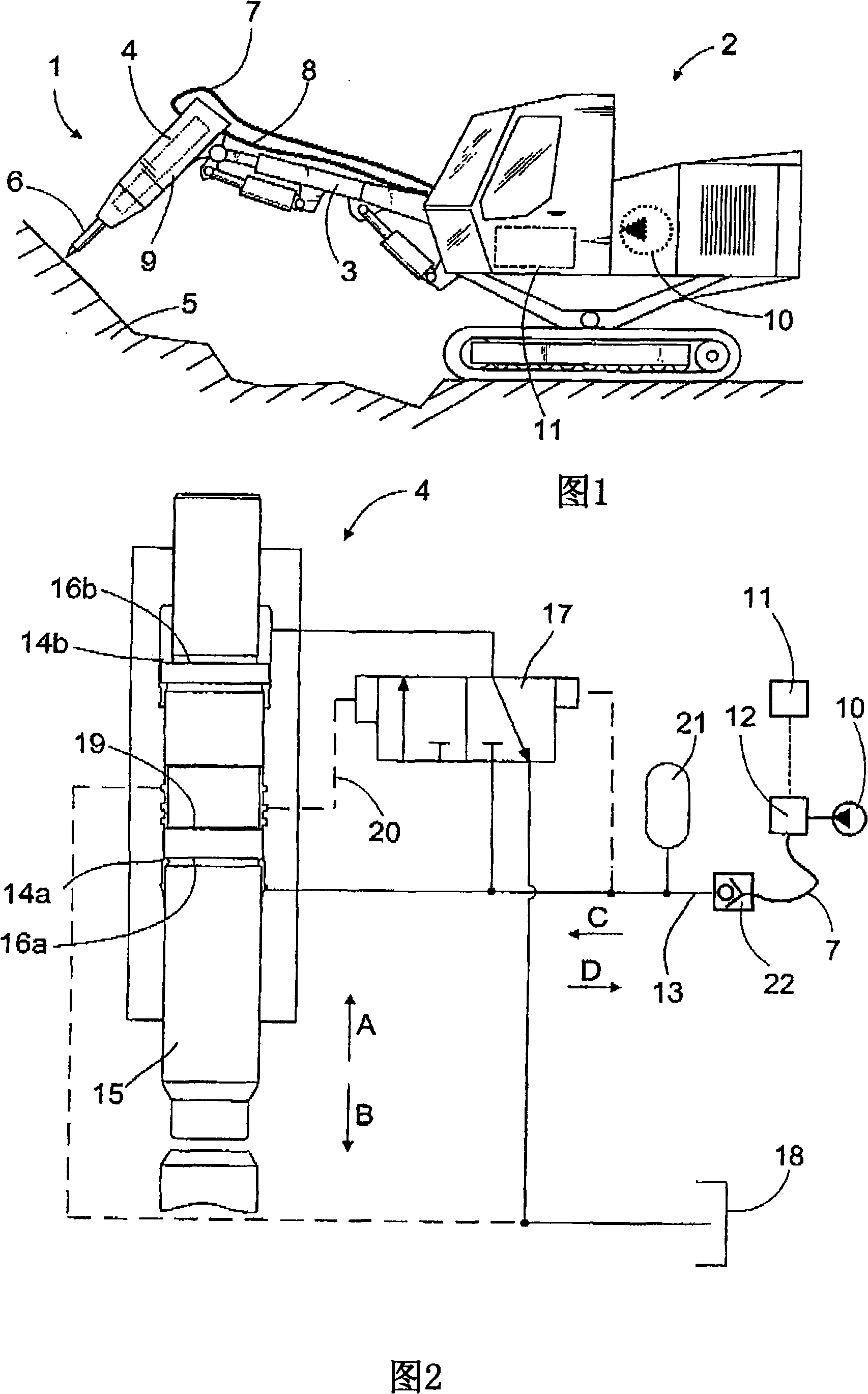 Rock breaking device, protection valve and a method of operating a rock breaking device