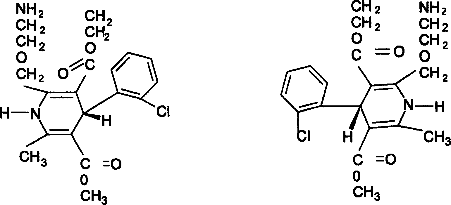 Medicament compound containing levorotatory ammonia chlorine horizon and atorvastatin and preparing  method thereof