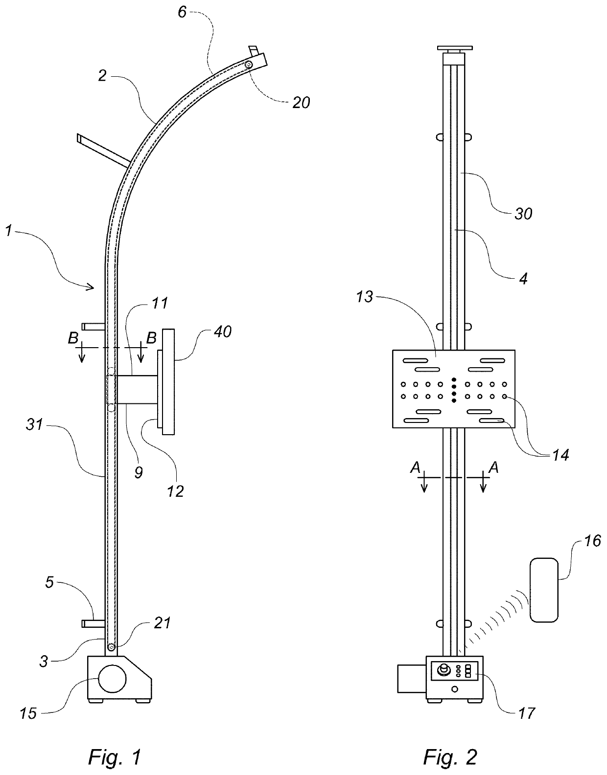 Height-adjustable stand for a flat-screen television