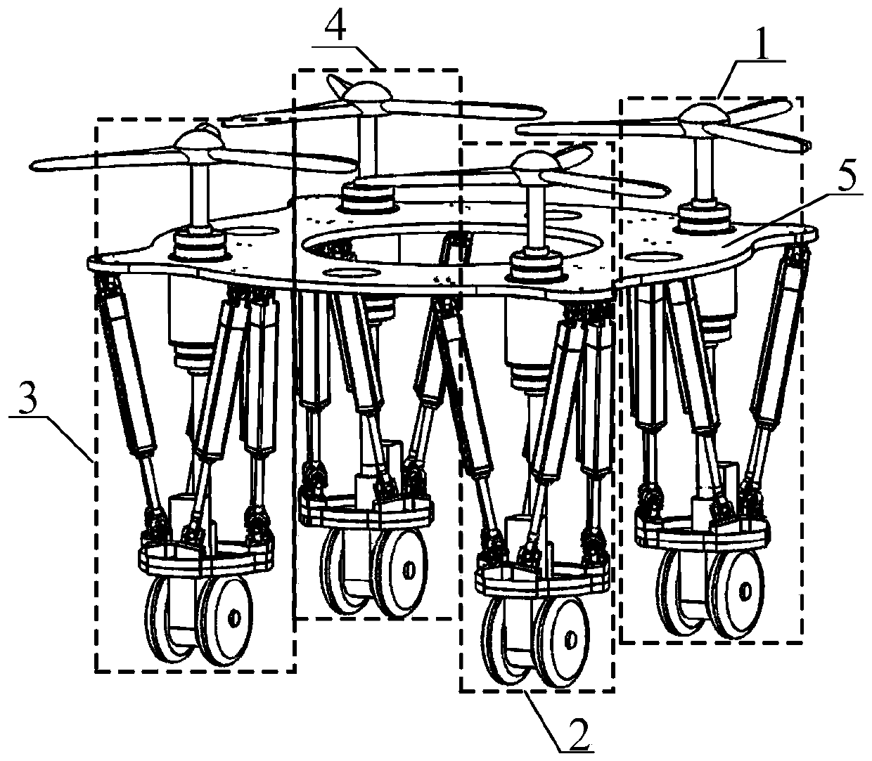 Air-ground integrated electric parallel-connection type wheel-foot driving mechanism