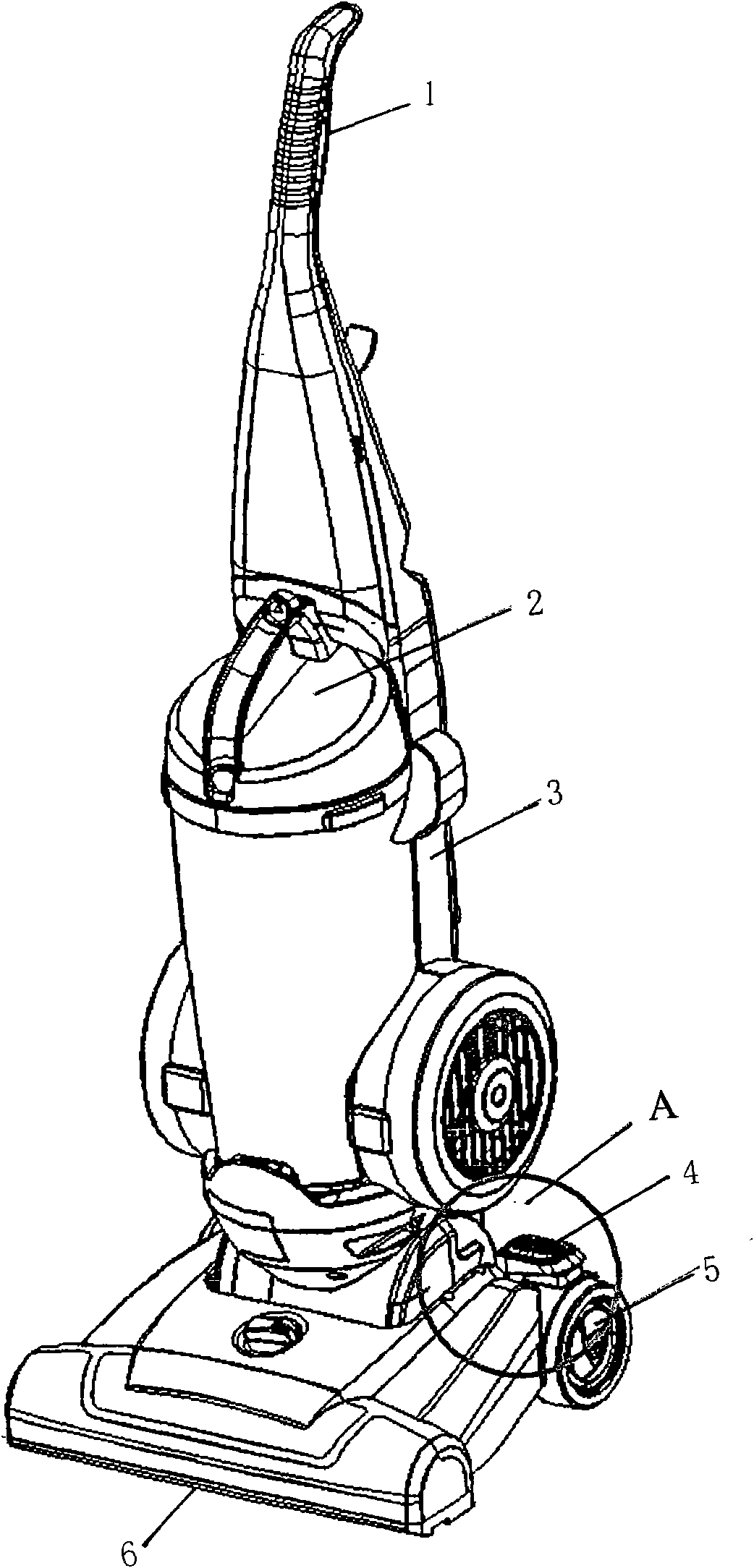 Vertical dust collector with rolling brush capable of being controlled to rotate