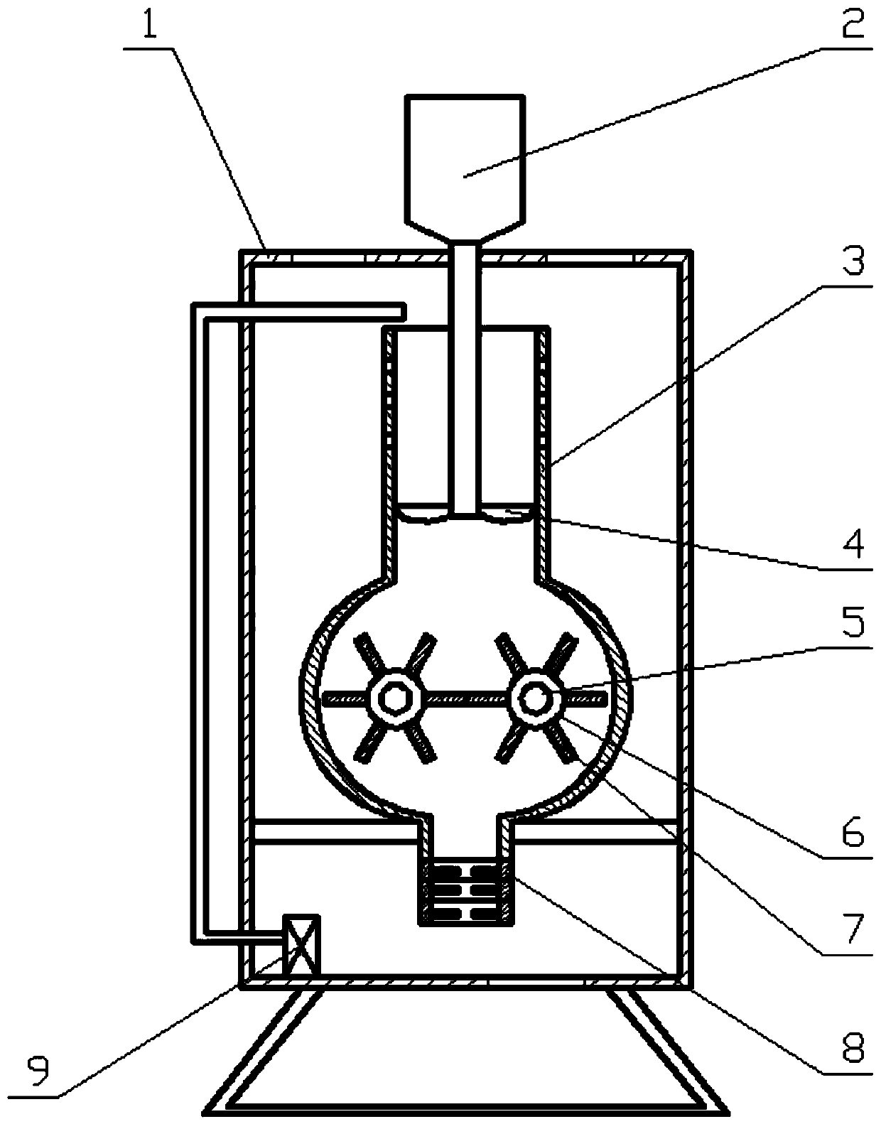 A water wheel type liquid circulation stirring device