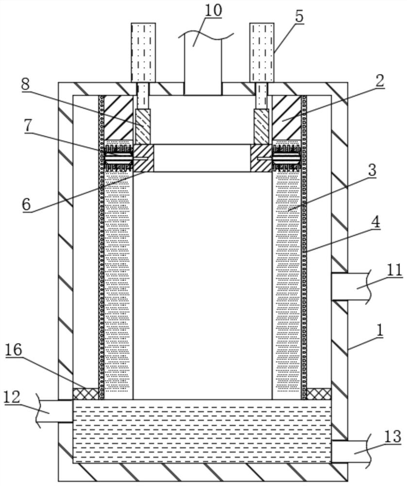 Multiple-effect synchronous continuous treatment equipment for flocculent fibers in textile waste gas