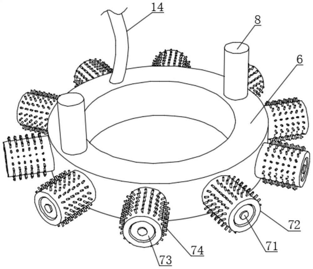 Multiple-effect synchronous continuous treatment equipment for flocculent fibers in textile waste gas