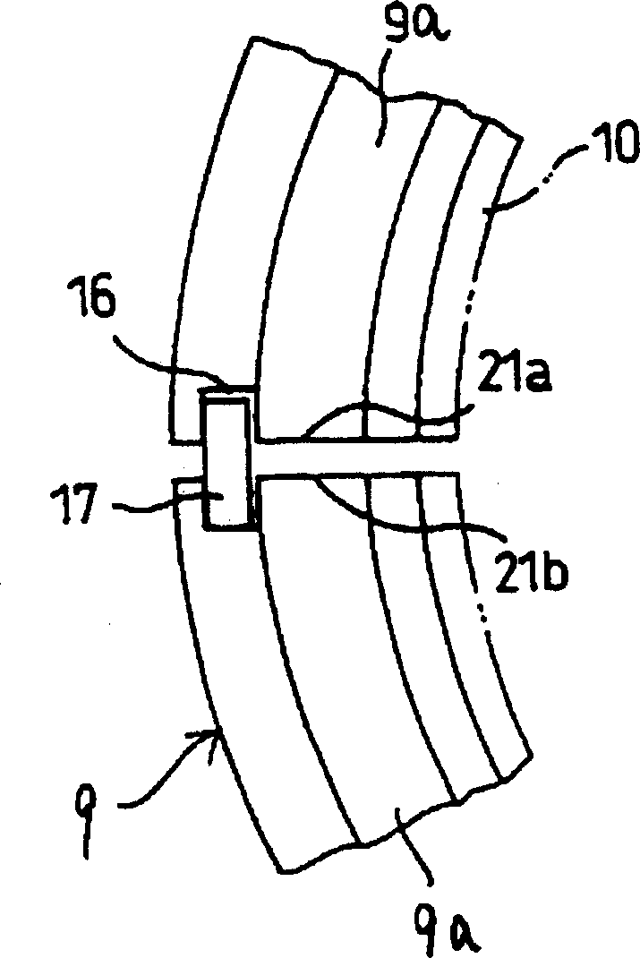 Sealing device for axial flow turbine
