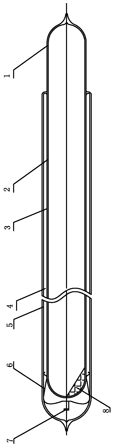 Dual-pipe butting structure of solar energy heat collecting pipe and method