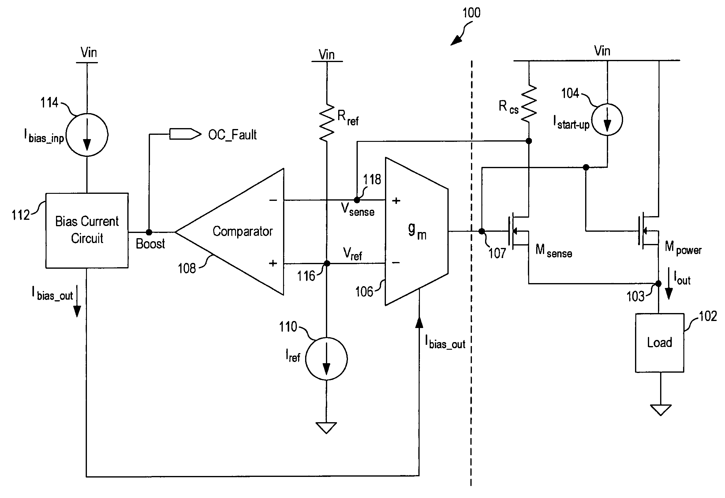 Overcurrent protection circuit with fast current limiting control