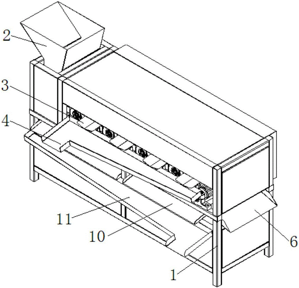 Separation process of camellia hull and seed and camellia hull and seed separator