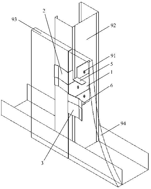 T-shaped assembling part for plates