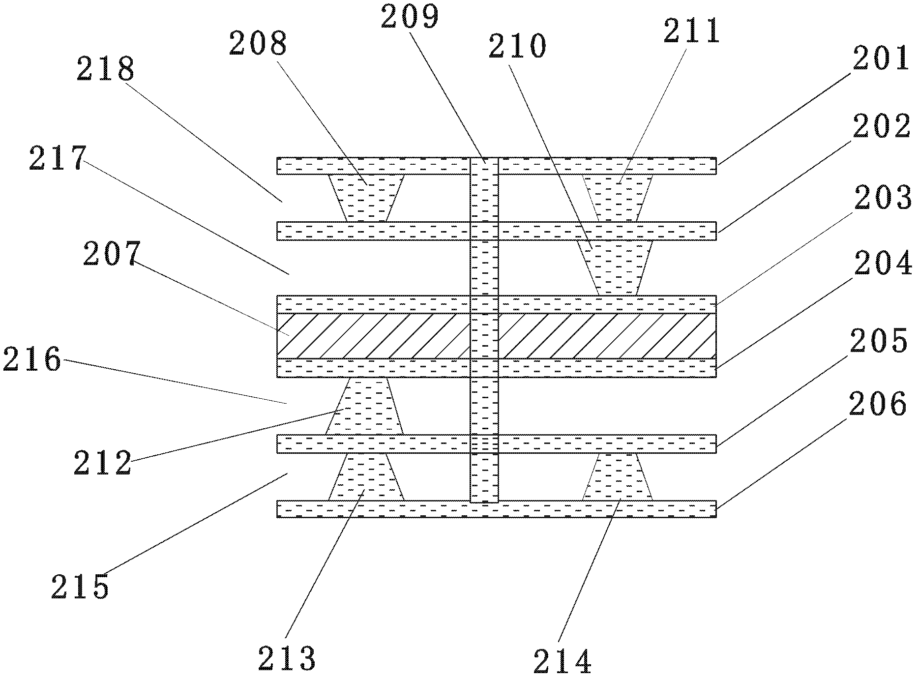Hexamethylene diisocyanate (HDI) plate with symmetrically pressed structure and manufacturing method thereof