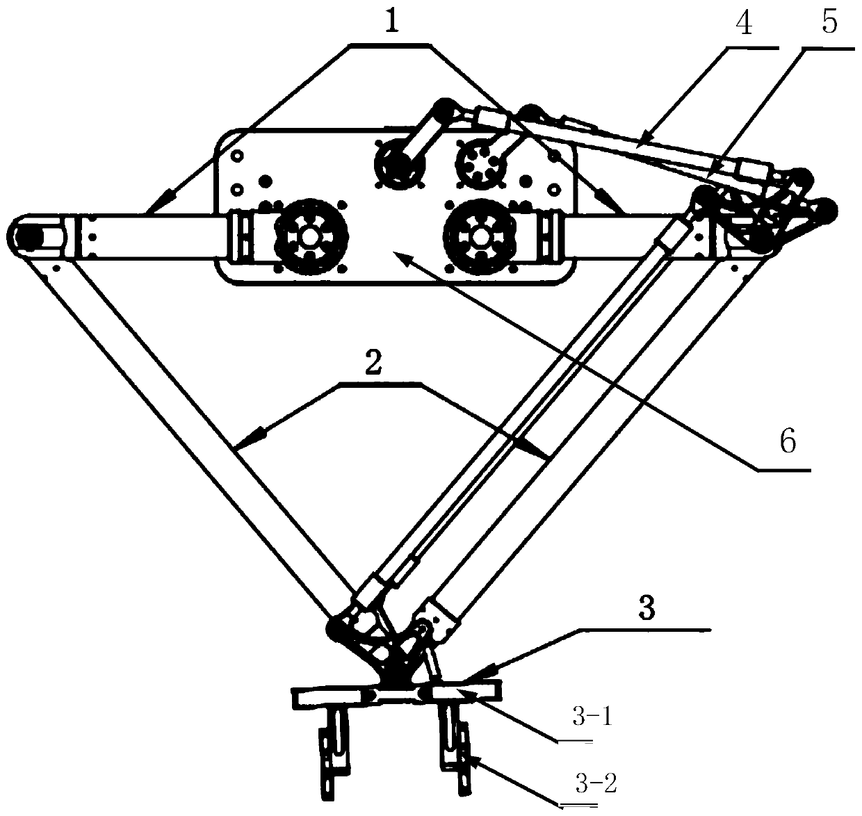 Two-shaft parallel turnover grabbing robot