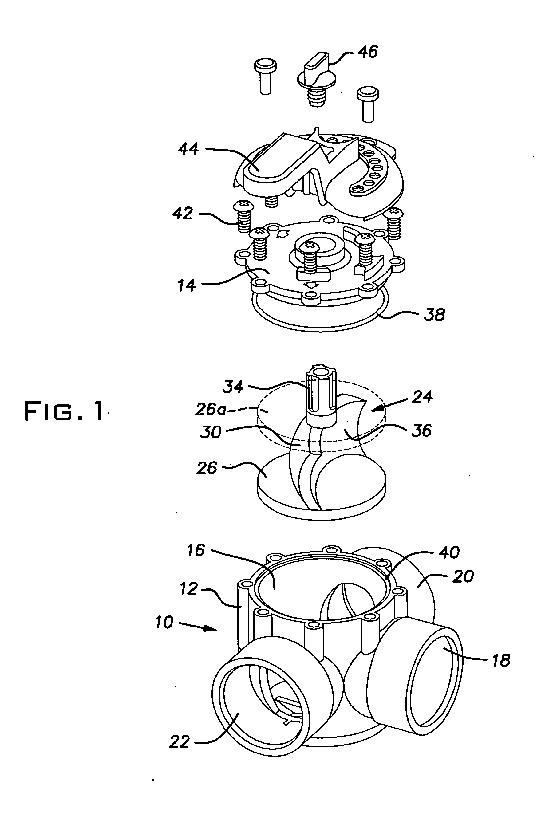 Valve with elbow joint diverter