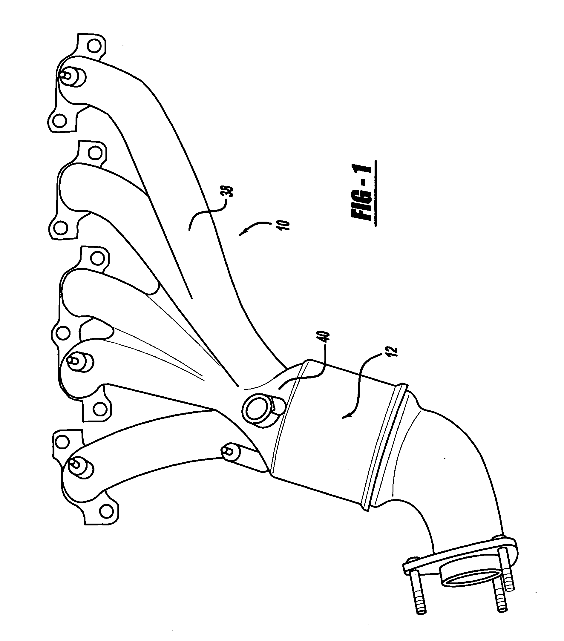 One piece catalytic converter with integral exhaust manifold