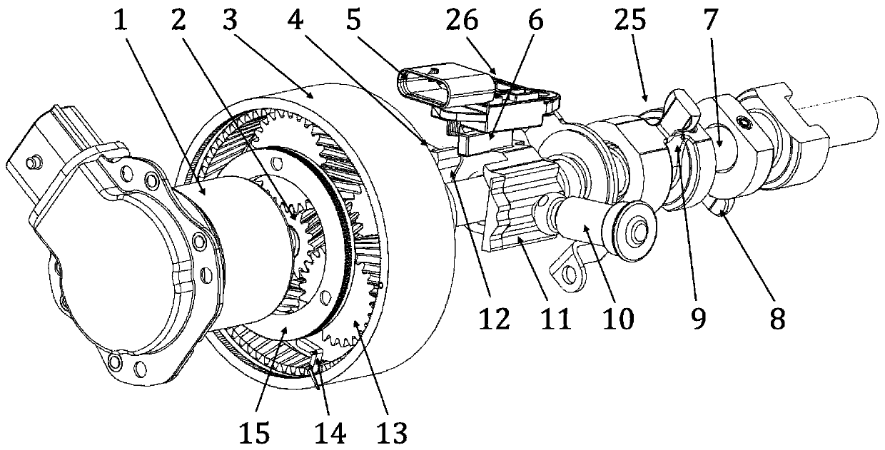 Transmission gear selecting and shifting control device driven by single motor