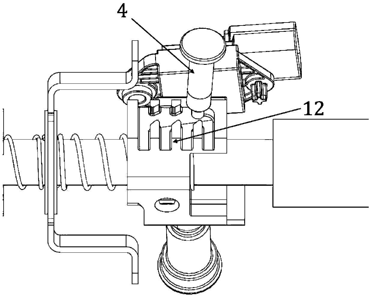 Transmission gear selecting and shifting control device driven by single motor