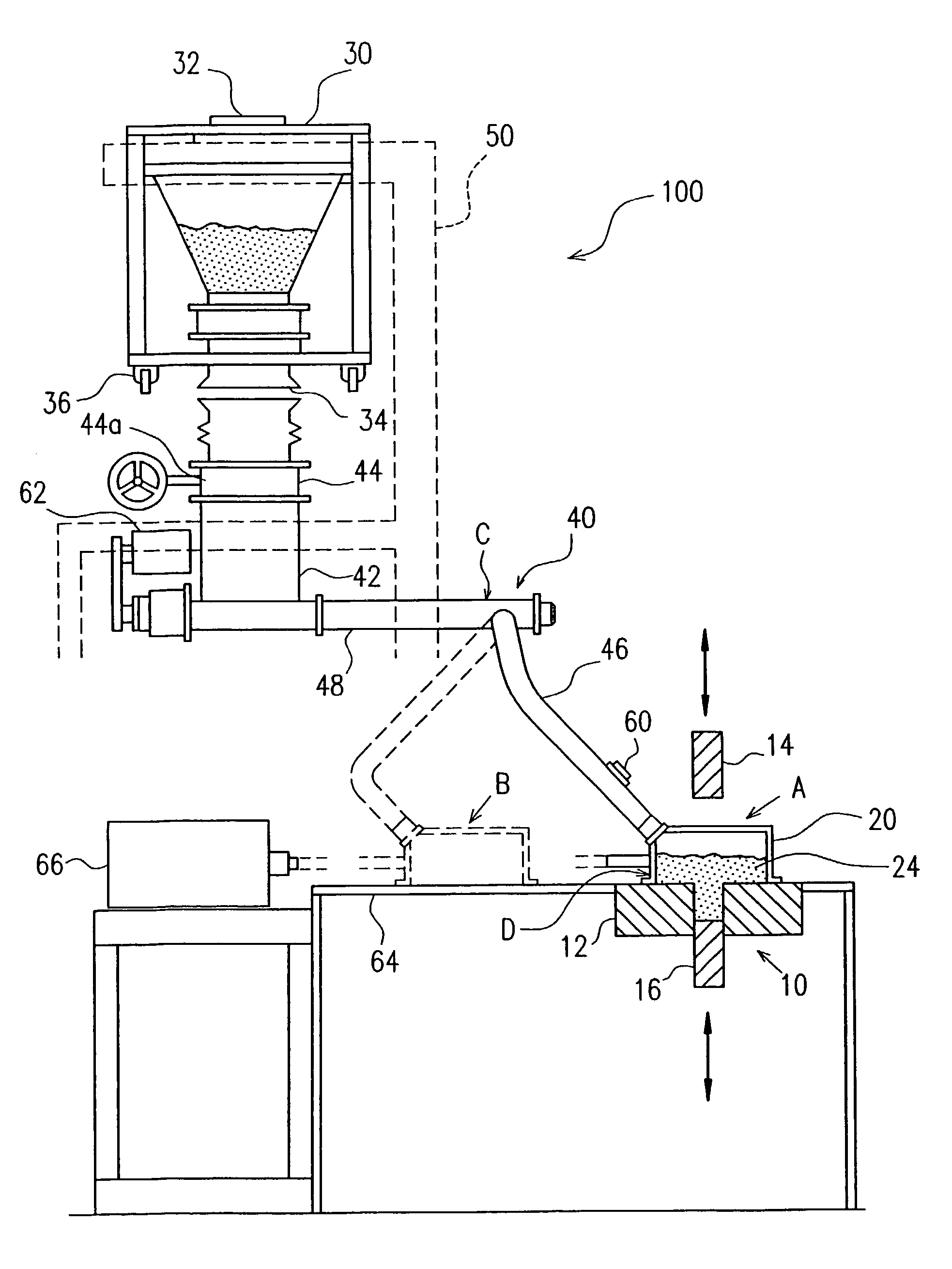 Powder compacting apparatus and method of producing a rare-earth magnet using the same