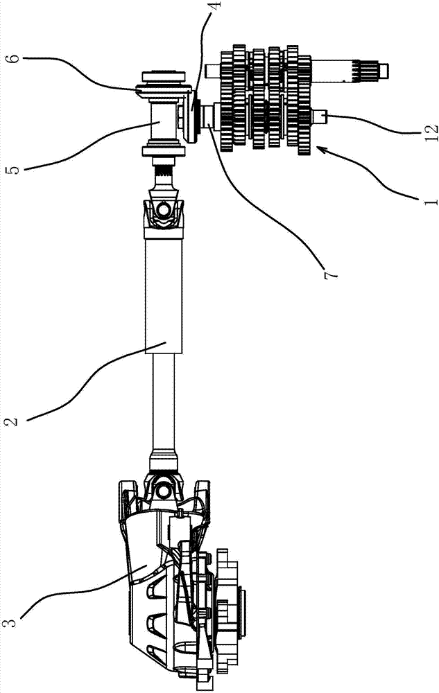 Shaft transmission mechanism of motorcycle