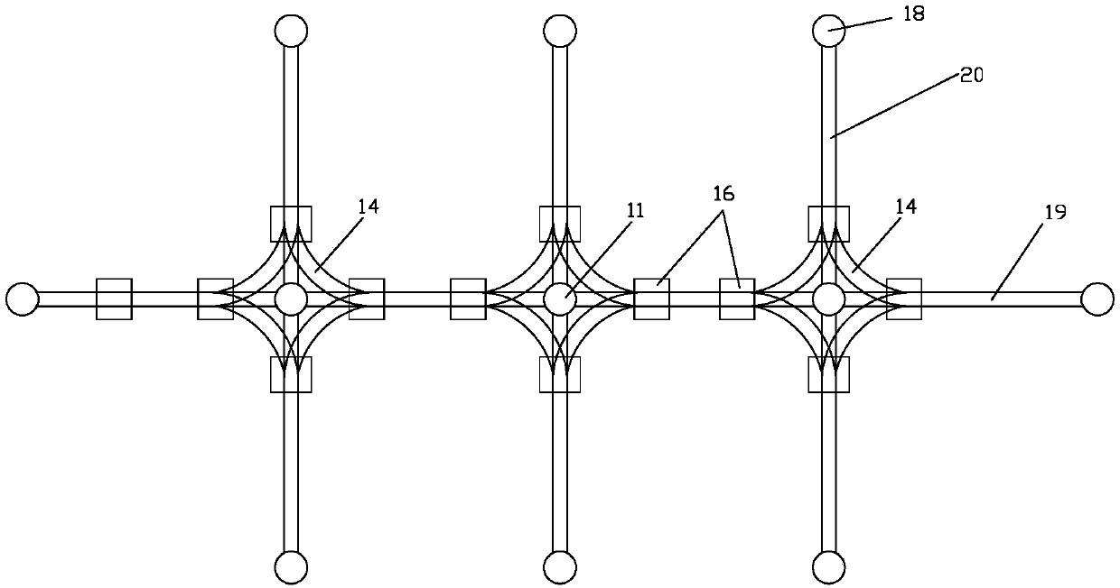 Tree-like rail used for tubular type logistics system