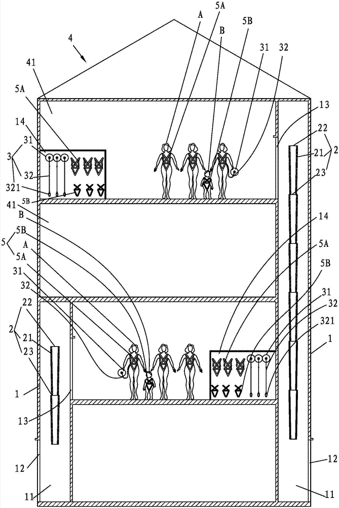 Escape device and use method thereof