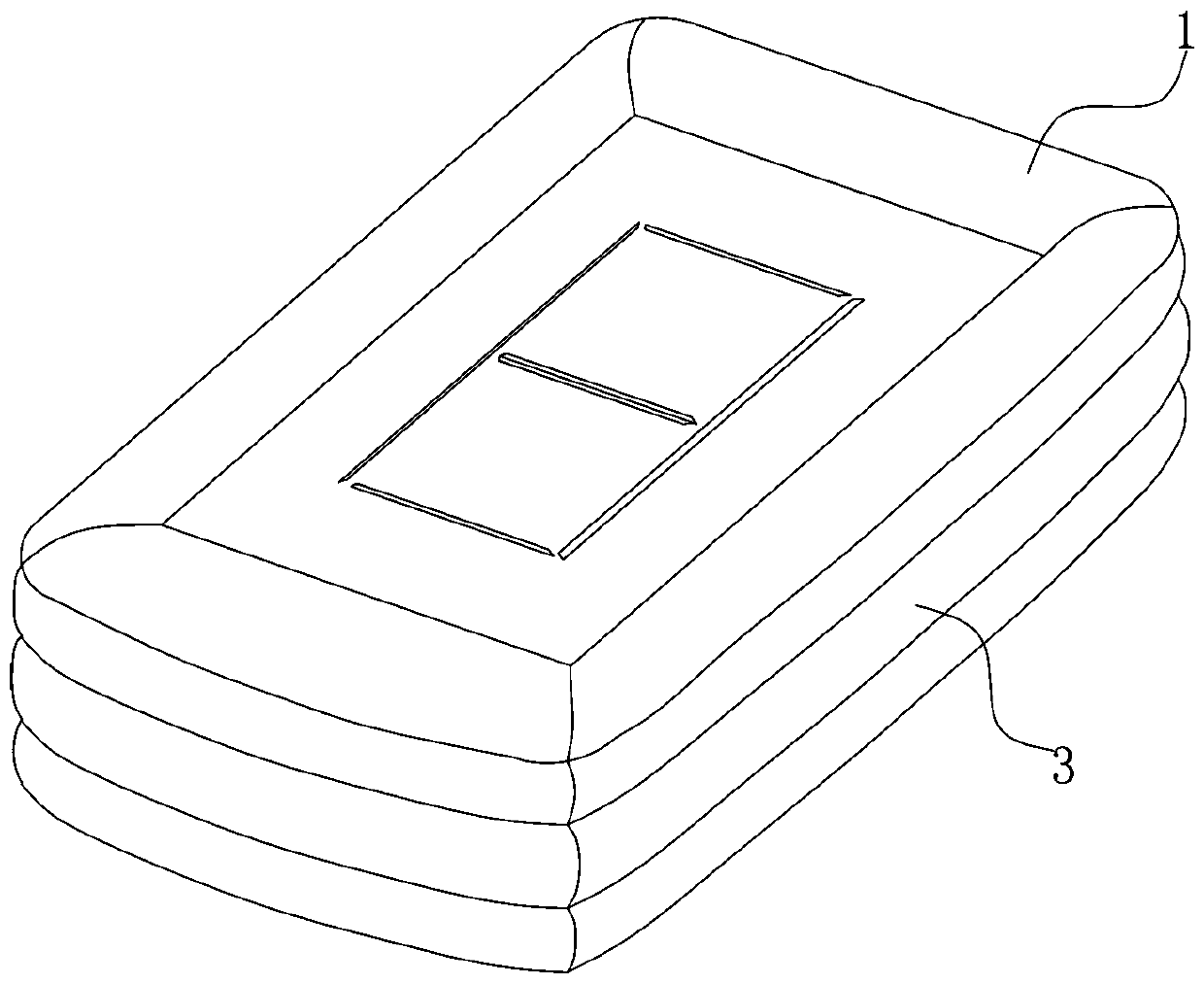 Inflatable bed with stable use position