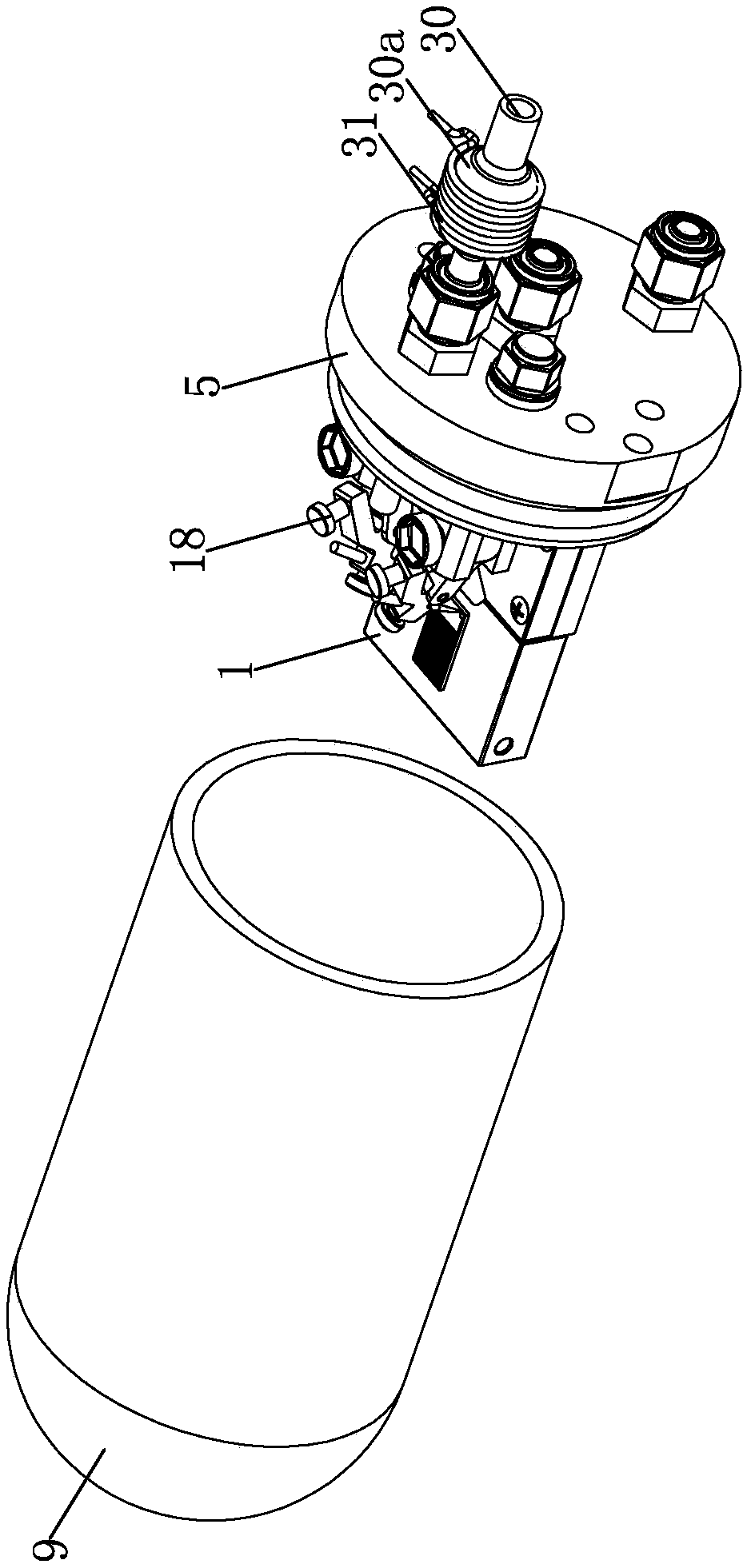 Air-sensitive characteristic response curve testing device with outer cover