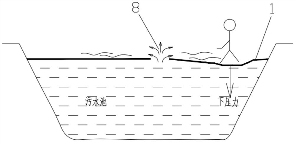 Operation method for repairing floating cover film with water