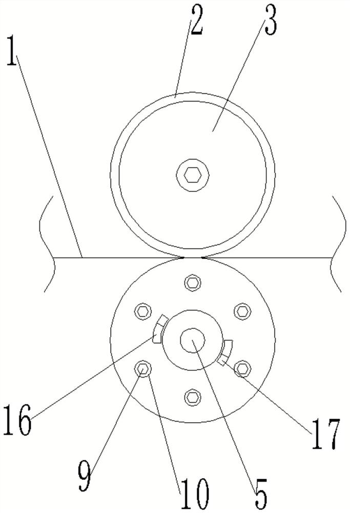 Wire feeding wheel cover plate device for suspension spring production