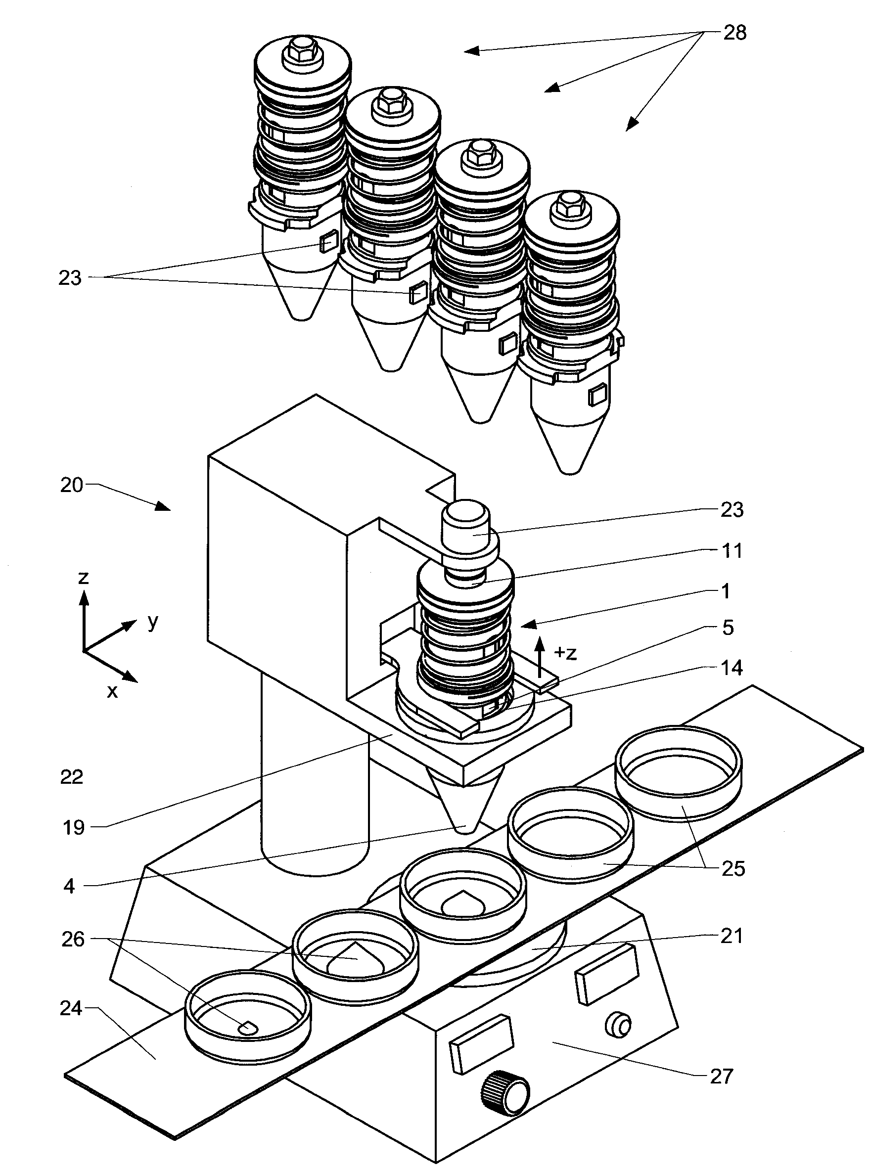 Apparatus And Method For Storing And Dispensing Material, Especially In Micro Quantities And In Combination With Limited Starting Amounts