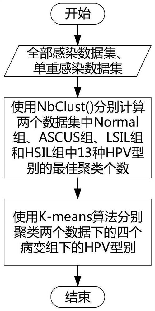 Calculation method and device for relationship between high-risk hpv type and cervical precancerous lesion stage