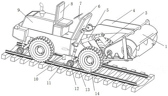 Track sand removal vehicle for both highway and railway