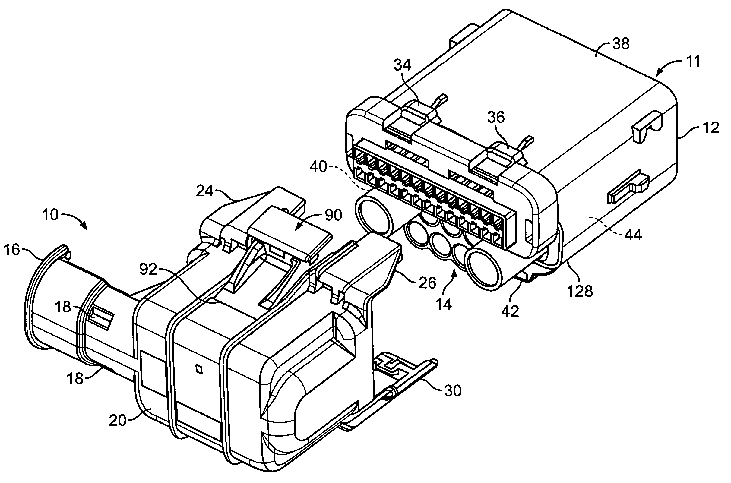 Electrical connector wire guide with hinged cam lock