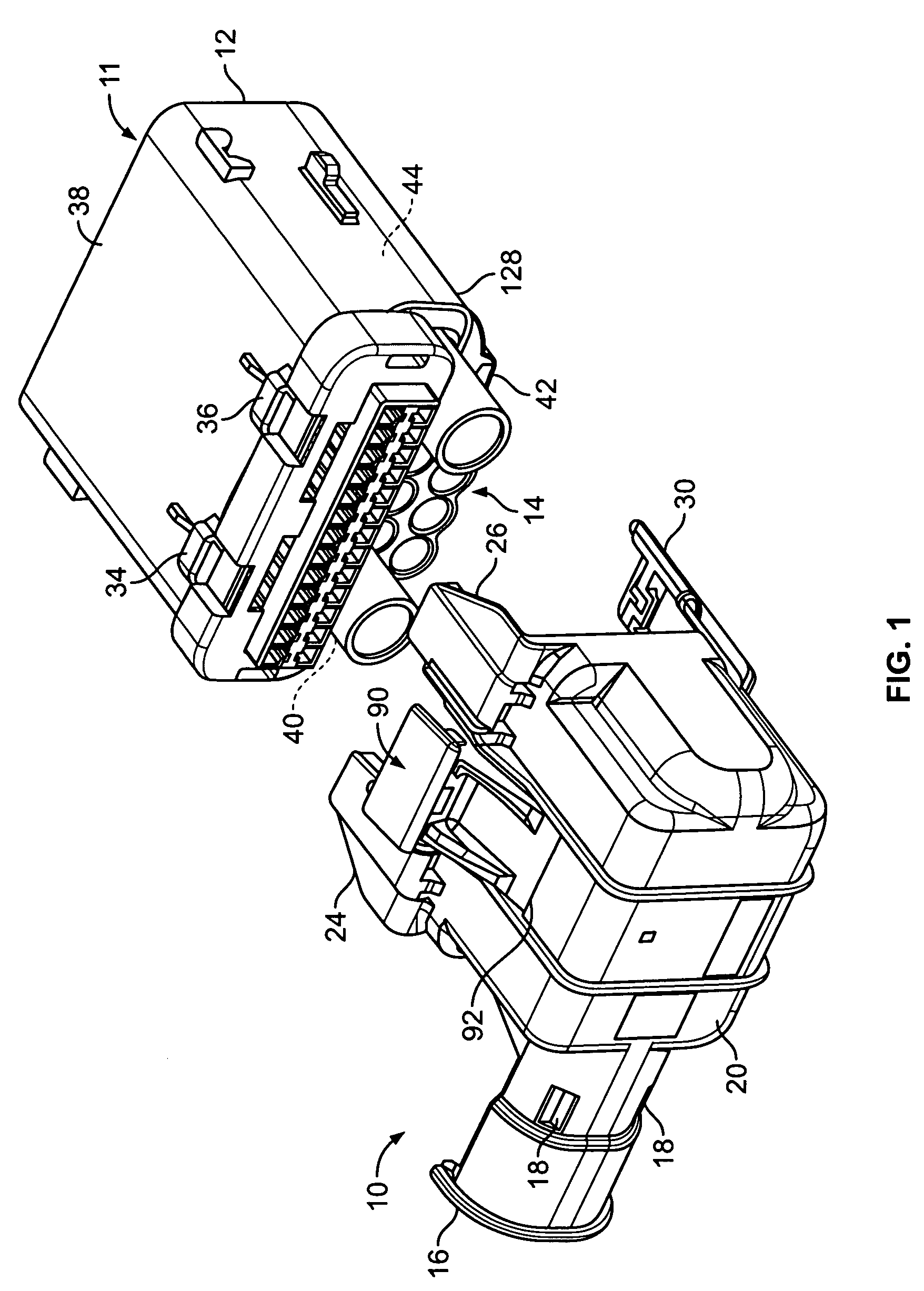 Electrical connector wire guide with hinged cam lock