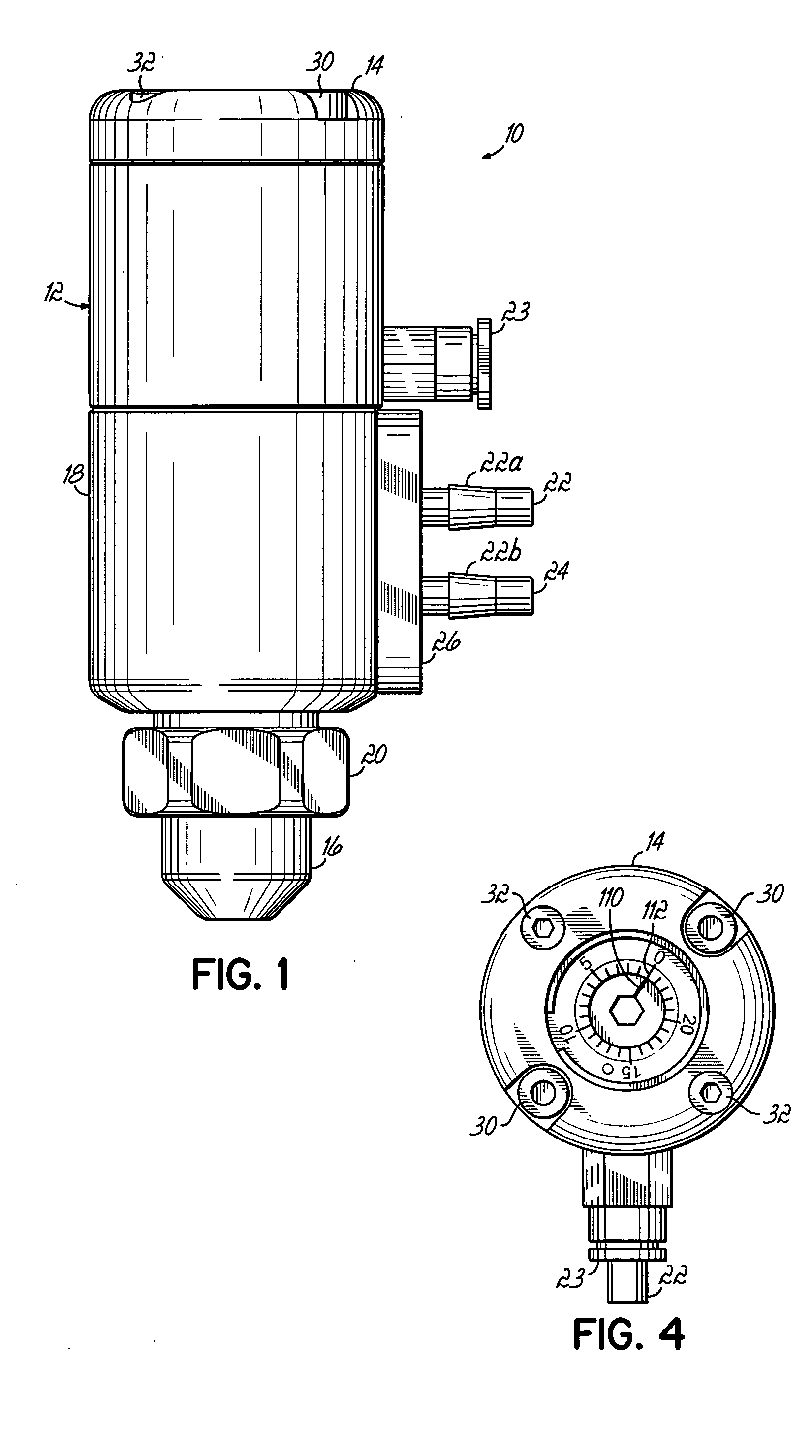 Liquid dispensing valve and method with improved stroke length calibration and fluid fittings