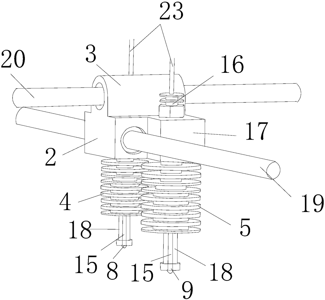 A preparation method and device for a double-nozzle wire-extruding mechanism