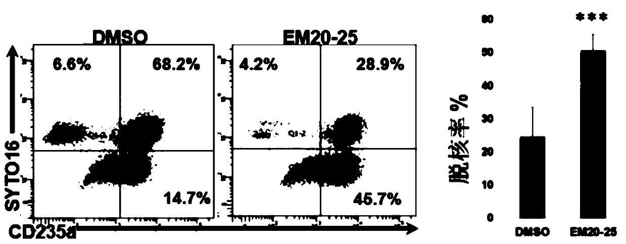 Erythrocyte de-nucleation culture medium and kit