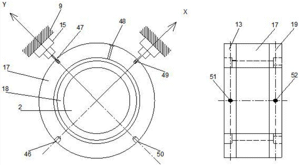 Sealing wear-ring dynamic/static state exciting force effect characteristic parameter testing device and method