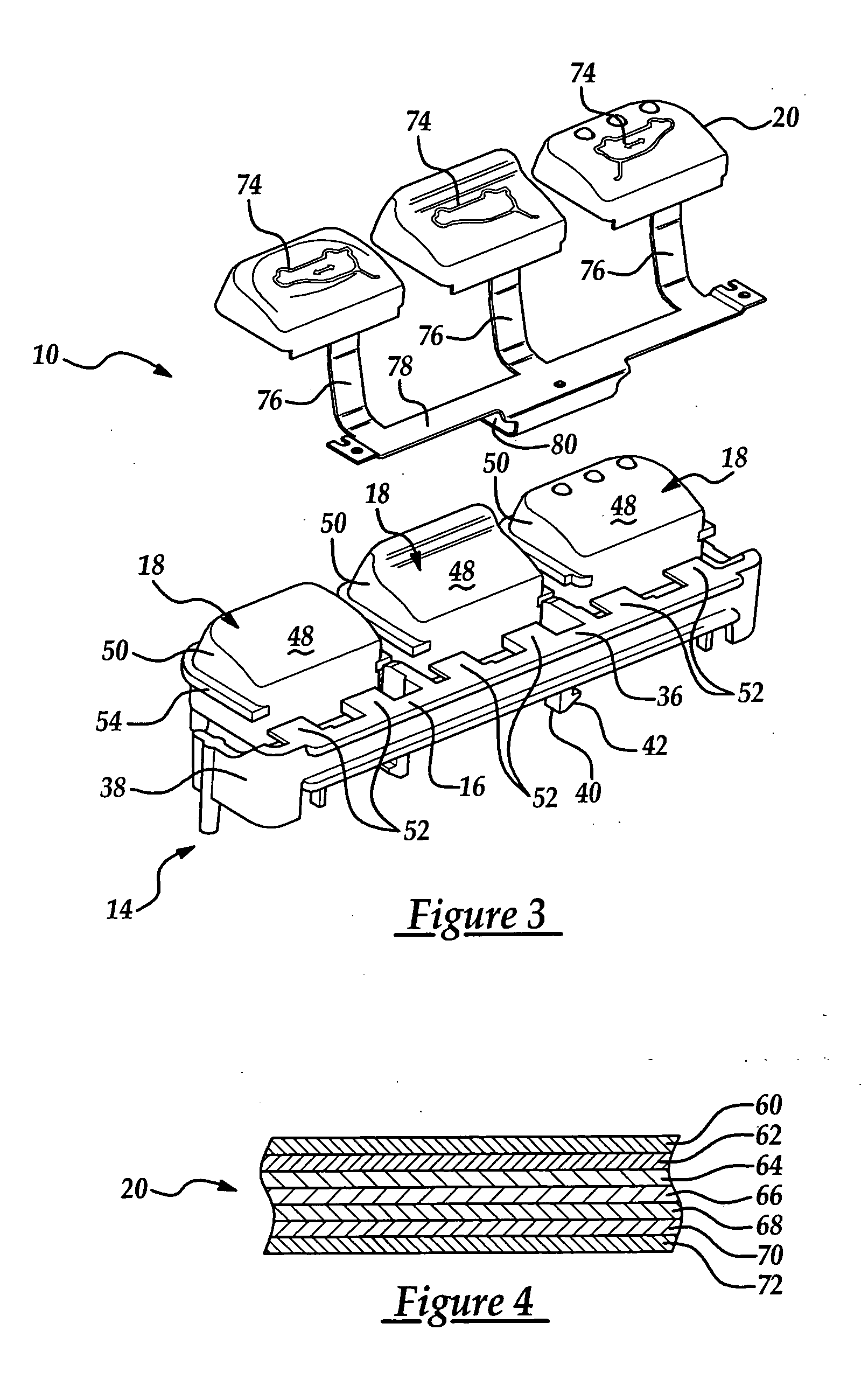 Control panel assembly with moveable illuminating button and method of making the same