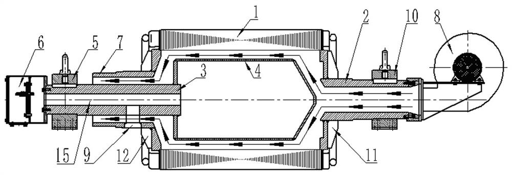 An air-cooled structure of an outer rotor permanent magnet motor